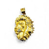 10K Gold Diamond Cut Lion Head Pendant