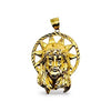 10K Gold Diamond Cut Jesus Face Pendant