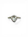 Silver 925 Moissanite Pear Halo Ring – VVS