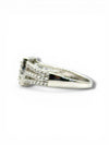 Silver 925 Moissanite Princess Cut Double Halo Split Shank Ring – VVS