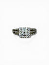 Silver 925 Moissanite Princess Cut Double Halo Split Shank Ring – VVS