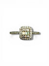 925 Silver 0.4ct VVS Moissanite Baguette Halo Ring