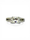 925 Silver 1.74ct Moissanite Princess Cut Split Pavé Band Ring