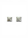 Unisex Silver 925 VVS Moissanite Cushion Square Stud Earrings