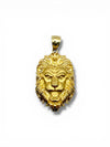 10K Gold Roaring Lion Head Pendant – Large