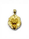 10K Gold Diamond Cut Lion Head Pendant – Medium