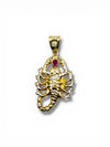 10K Two-Tone Gold Scorpion Pendant with Ruby Stone
