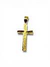 10K Gold Rope Twist Engraved Cross Pendant