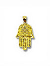 10K Gold Filigree Hamsa Hand Pendant