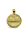 10K Gold Last Supper Round Diamond Cut Pendant