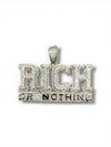 Sterling Silver VVS Moissanite Rich or Nothing Pendant