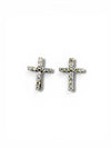 Unisex Silver 925 VVS Moissanite Cross Stud Earrings