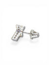 Unisex Silver 925 VVS Moissanite Cross Stud Earrings