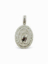Silver 925 VVS Moissanite Praying Hands Oval Pendant