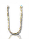 Two-Tone Moissanite Cuban Link Chain – Yellow Gold & Silver 925