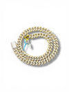 Two-Tone Moissanite Cuban Link Chain – Yellow Gold & Silver 925